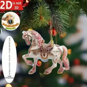 Primer plano del adorno de caballo acrílico 2D con grosor de material y película