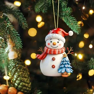 Niedlicher Schneemann Weihnachtsbaumschmuck mit festlichem Weihnachtsbaum-Detail