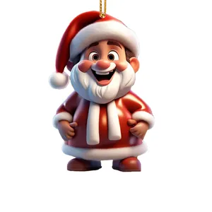 Simpatico ciondolo decorativo Babbo Natale in 3D per decorazioni natalizie e festività