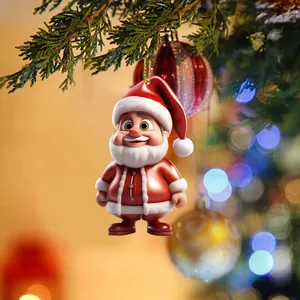 3D stylized Santa Claus hanging ornament for Christmas tree and car interior decoration