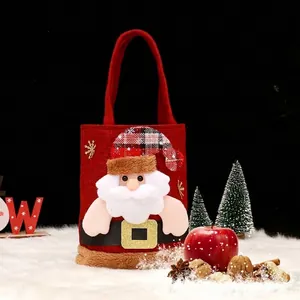 Festliche Nikolaus-Geschenktüte aus Leinen für Weihnachtsäpfel und Süßigkeiten