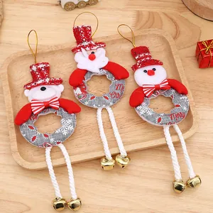Set of three festive Christmas ornaments with Santa Snowman and Bear characters