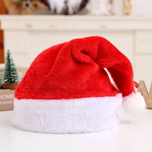 Cappello di Babbo Natale in morbido peluche corto per adulti e bambini festa natalizia