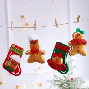 Set de adornos de peluche de hombre de jengibre para decoración de árbol de Navidad