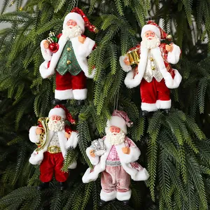 Weihnachtsmann Hängeornament Weihnachtsbaum Puppe Dekoration Pailletten Stoff Plüsch Figur Für Feiertag Party Heimtextilien