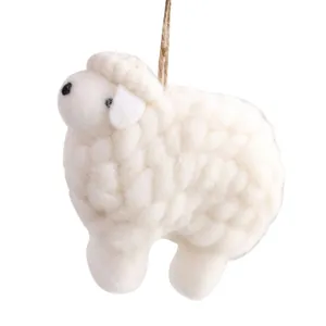 Schattige witte wollen vilt schaap hangende decoratie voor kerstmis huis versiering