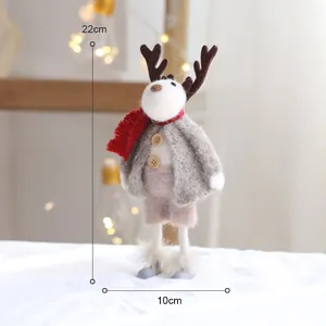 Handcrafted felt Christmas reindeer plush decoration with 22cm x 10cm dimensions