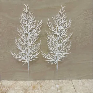 Ramas de pino artificiales blancas para decoración navideña DIY