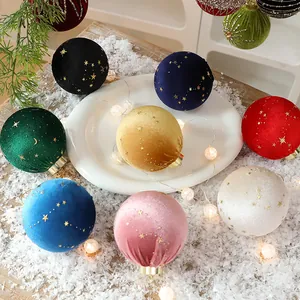 Set di palline di Natale in velluto colorato con stelle per decorazioni festive