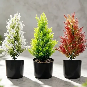 Künstliche Zypresse Kiefer Baum Zweig Bonsai Kunststoff Kiefernnadel Weihnachtsdekoration Für Garten Innen Haus Begrünung Landschaftsgestaltung Dekor