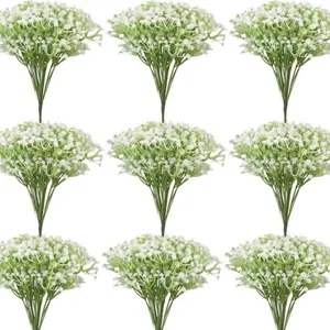 Fleurs Artificielles de Gypsophile Branche Unique pour Mariage Bouquet de Mariée Décoration Table Maison Plastique Gypsophile