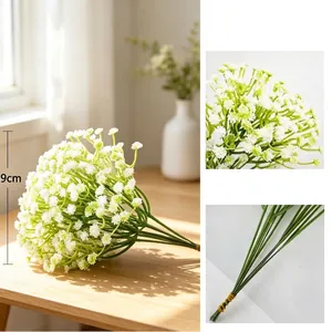 White artificial baby's breath gypsophila bouquet for home wedding decor with 9cm head