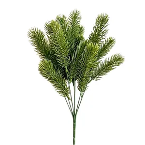 Realistic artificial green pine needle branch for Christmas floral arrangements