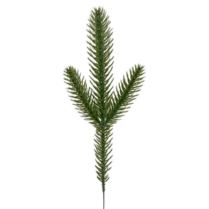 Groene drietandige kunstmatige dennennaaldtak voor kerstkransen en kerstversiering