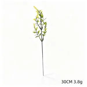 Close-up view of 30cm artificial green lavender sprig for DIY home decorations