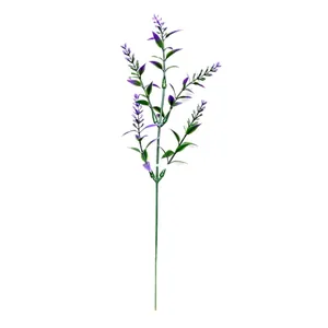 High-quality single stem artificial lavender purple plastic flower for home decor
