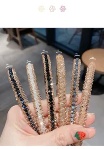 Lot de serre-têtes en cristal brillants de plusieurs couleurs avec strass pour femmes.