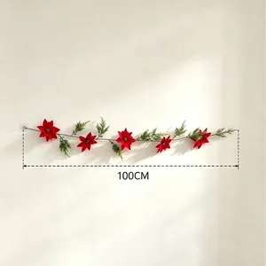 Ghirlanda di stelle di Natale artificiale da 100 cm con aghi di pino per decorazioni