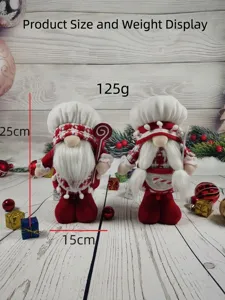 Detaillierte Maße für Weihnachts-Küchenwichtel mit einer Höhe von 25 cm und 15 cm Breite.