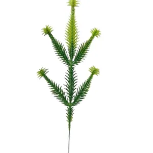 Künstlicher 5-Zweig grüner Kiefernnadelzweig für Weihnachtsdekoration und Kränze.