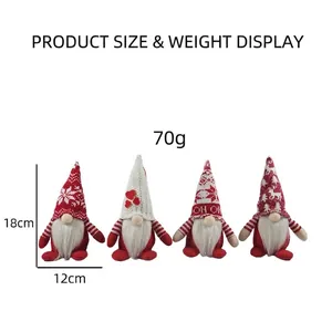 Größenangaben für 4er Set gestrickte Weihnachtswichtel, 18cm hoch und 12cm breit, Deko.