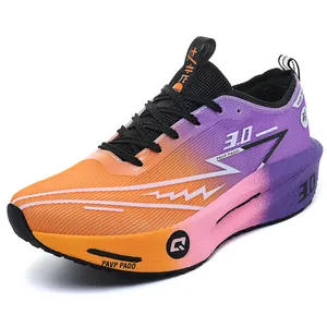Scarpe da corsa maratona sfumate arancio e viola con suola ammortizzata