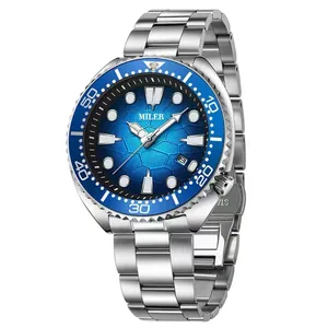 Close-up of luxury men's quartz watch featuring a blue honeycomb textured dial