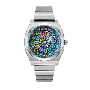 BOSME Unisex Quartz Watch Stainless Steel Strap Waterproof God's Eye Pointer Niche Artistic Design Fashion Wristwatch Gift
