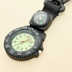 Professionelle Outdoor Sport Hängeuhr mit Kompass und robustem schwarzen Nylonband