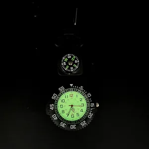 Professionelle taktische Outdoor-Hängeuhr mit Kompass und Leuchtzifferblatt zum Klettern