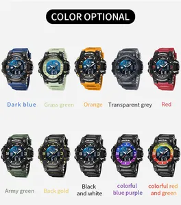 SMAEL men's multi-function waterproof sports digital watch with 10 color options