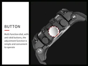 Close-up detail of anti-skid functional buttons on SMAEL 8008 outdoor sports watch