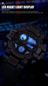 SMAEL men's sports watch featuring LED night light and 5BAR water resistance display