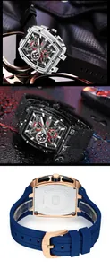 Detalles del reloj esqueleto Mini Focus que muestran impermeabilidad y fondo de caja