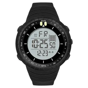 Montre de sport numérique noire étanche et multifonction avec affichage date et alarme
