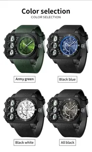 Display of four color variants for the SANDA sports dual-display waterproof digital watch