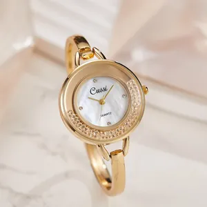 Elegante orologio a bracciale rigido Cussi oro per donna con quadrante in madreperla