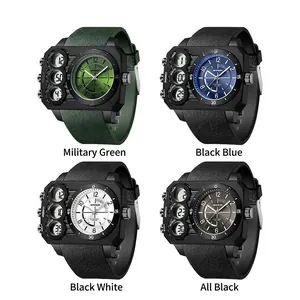 SAMDA waterproof sports electronic watch with dual display in four color variants