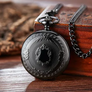 Montre à Gousset Vintage en Alliage Sculpté Creux Rétro Montre Collier à Quartz pour Hommes Femmes Étudiants Bijoux Pendentif Classiques Cadeau