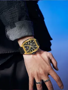 Close-up detail of SMAEL luxury men's multifunctional watch with LED backlight on wrist