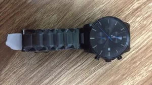 WWOOR 8844 zwart roestvrijstalen chronograaf horloge voor heren
