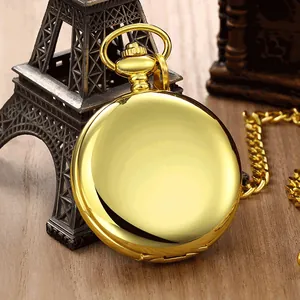Vintage Große Flip-Taschenuhr Mit Arabischen Römischen Ziffern Quarzwerk Poliertes Legierungsgehäuse Glatte Oberfläche Halskette Kette Taschenuhr