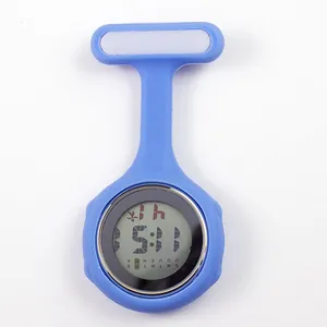 Blue silicone digital nurse fob watch with medical pin attachment