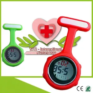 Digital Silicone Nurse Fob Watch Silent Electronic Luminous Medical Pin Brooch Pocket Watch Alloy Case For Doctors Professional Use