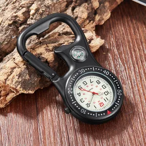 Multifunktionale Karabineruhr mit Kompass und Flaschenöffner für den Outdoor-Einsatz