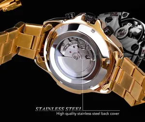 Vue détaillée du mouvement de montre mécanique automatique Forsining avec fond en acier