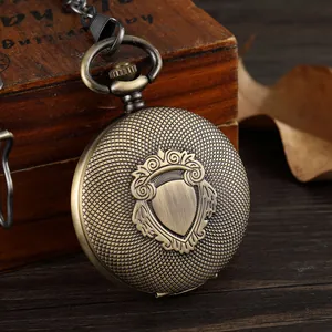 Montre à Gousset Mécanique Vintage Homme Femme Couvercle Rabattable Loupe Cadran Squelette Bronze Or Alliage Bijoux