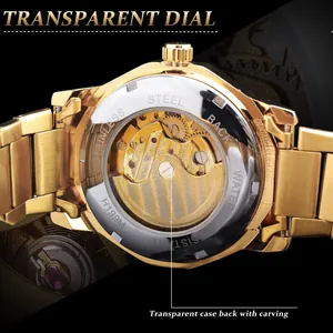 Macro view of automatic mechanical watch movement through transparent case back