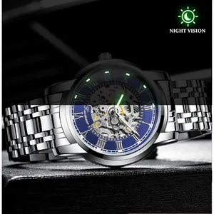 Orologio scheletrato meccanico Forsining da uomo con quadrante luminoso per visione notte