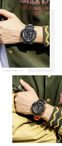 Détail de la montre tactique SMAEL à double affichage avec veste militaire